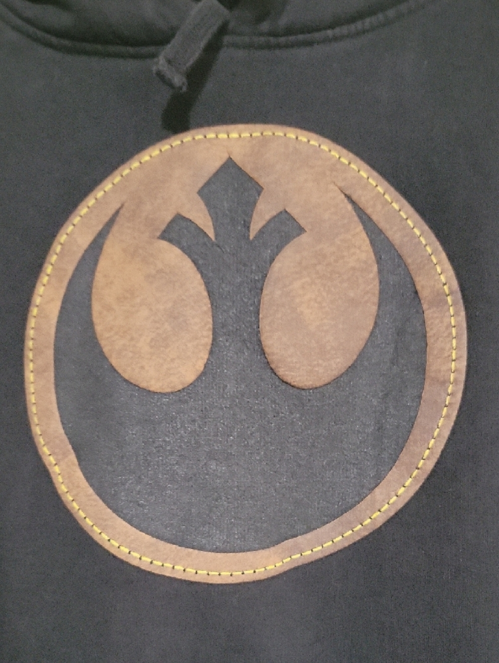 Star Wars Black Hoodie with Brown Rebel Alliance Emblem Size XL - Picture 4 of 7
